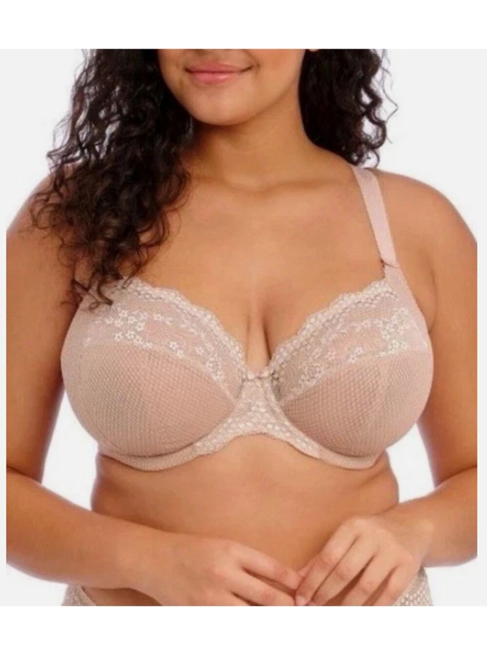 Elomi Size 34K Charley Full Figure Underwire Convertible Plunge Bra EL4382FAN